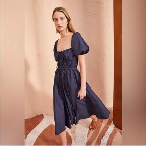 Ulla Johnson Palma Cotton Midi Dress in Midnight 16